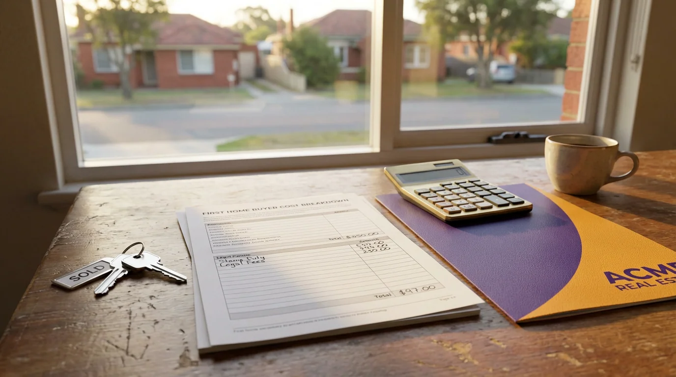 Documents and calculator on a desk representing real estate selling costs in Perth